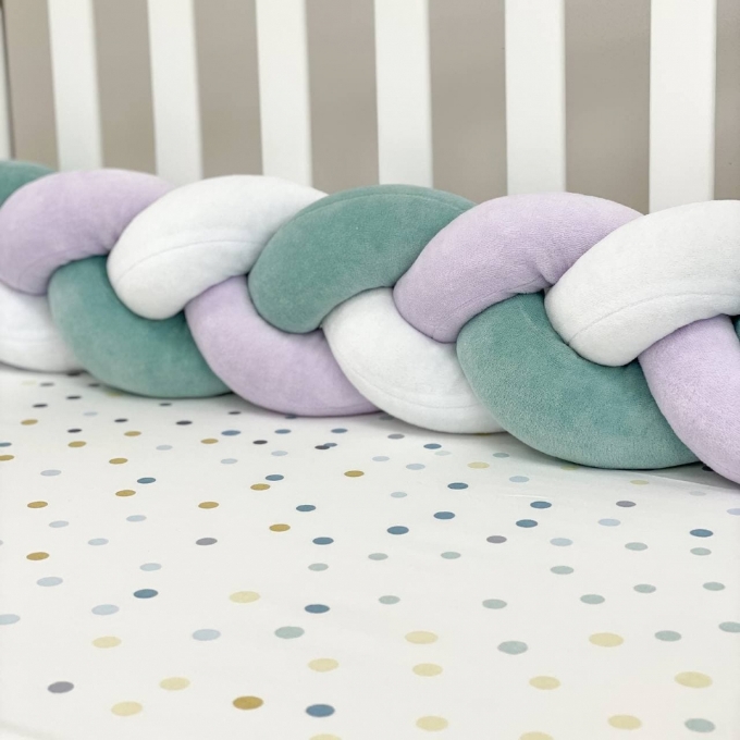 Protectie laterala patut bebe menta-violet (6)